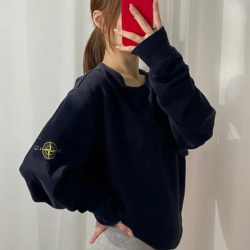[BUNJANG] Stone Island Black Sweatshirt XL / 스톤아일랜드 블랙 맨투맨