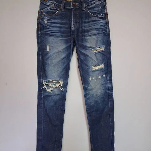 [BUNJANG] Denim Damage Washing Skinny Jeans (Size 26) / 청바지 데미지 워싱 스키니진(26)