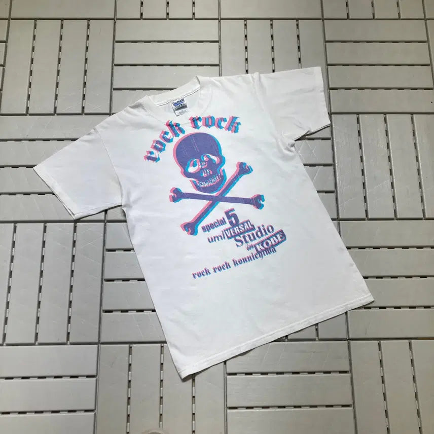 [BUNJANG] Gildan Ultra Cotton Skull T-Shirt White / [M]길단 울트라코튼 해골 반팔티 화이트 0765