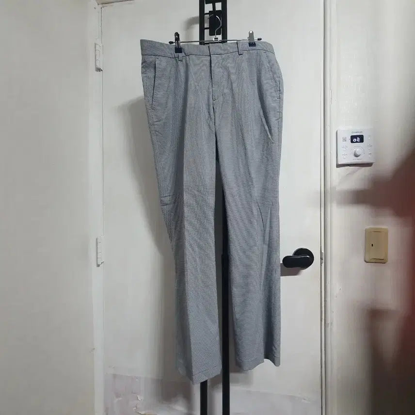 [BUNJANG] PAT Men's Summer Dress Pants Charcoal Grey Plaid 34 Inch / 34인치 PAT 남자 여름 정장바지 그레이