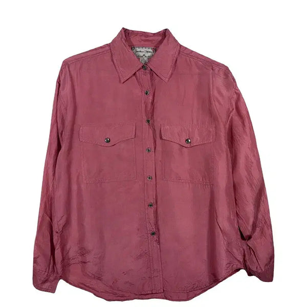 [BUNJANG] Jonathan Martin Pink Satin Silk Blouse / 조나단마틴 핑크 새틴 셔츠 실크 블라우스 글램룩  [M] 실크 100%