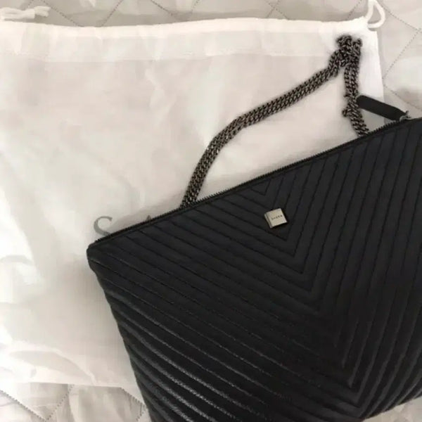 [BUNJANG] STUDIO Sera Classic Leather Quilted 2-Way Clutch Bag / STUDIO 세라 클러치백 클래식 소가죽 퀼팅 2WAY