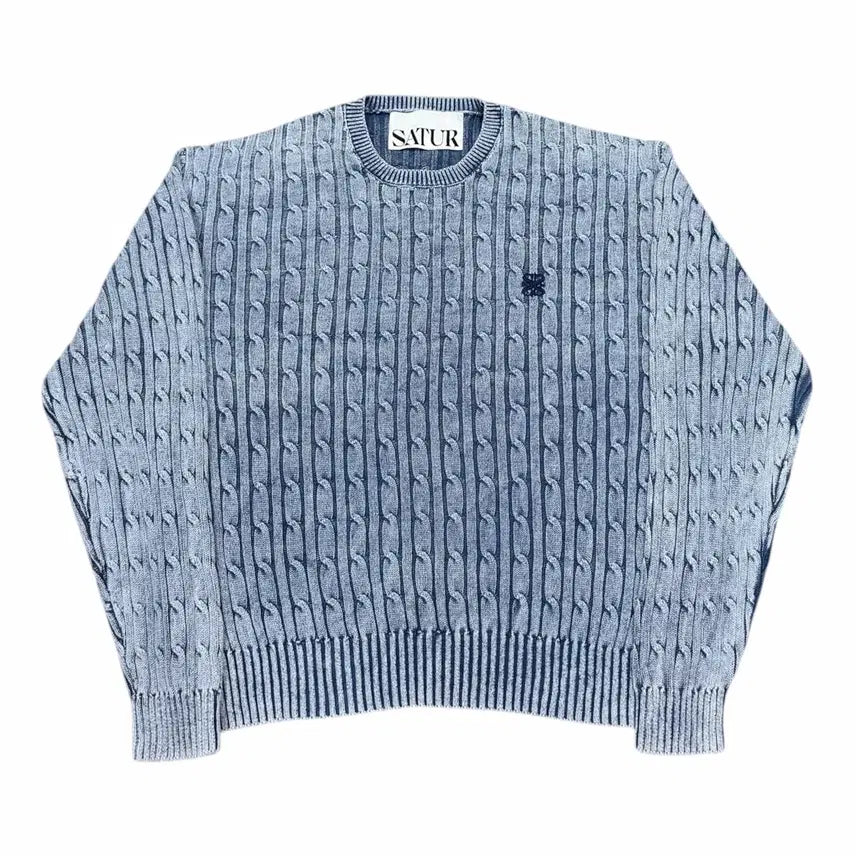 [BUNJANG] Saefter Washed Dyed Blue Knit M / 세터 워시드 다이드 블루 니트 M