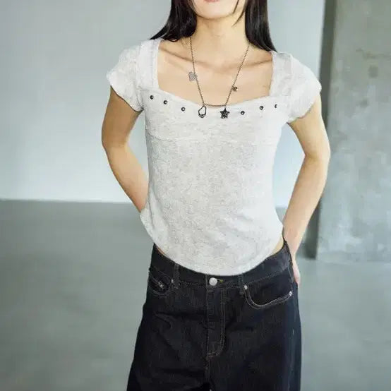 [BUNJANG] Helene Paris Terry T-Shirt Oatmeal / 헬레네파리스 테리 티셔츠 오트밀 / 아캄 시너진 보헴서