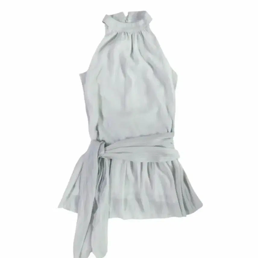 [BUNJANG] Ri Jae Frill Halterneck Waist Wrap Chiffon Dress / 새상품)리재 프릴 홀터넥 허리랩 쉬폰 원피스