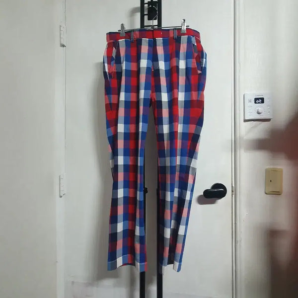 [BUNJANG] Louis Castel Men's 31-inch Summer Check Trousers / 31인치 루이까스텔 남자 여름바지 체크