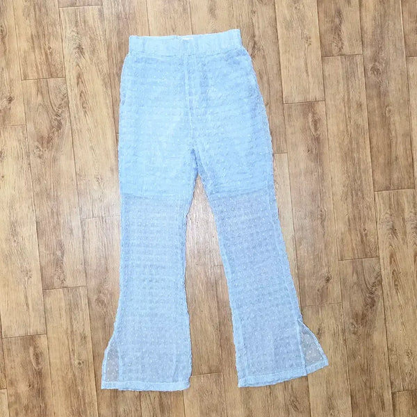 [BUNJANG] Sunburnproject Sheer Layered Bootcut Pants Sky Blue / 썬번프로젝트(sunburnproject) 쉬어 레이어드 부츠컷 팬츠 55 새상품