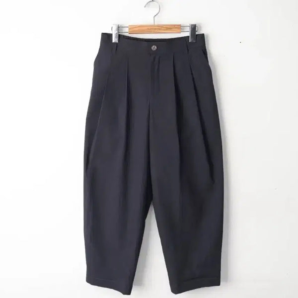 [BUNJANG] BEAKER Seersucker Pintuck Wide Pants Charcoal / 비이커 시어서커 핀턱 와이드 팬츠