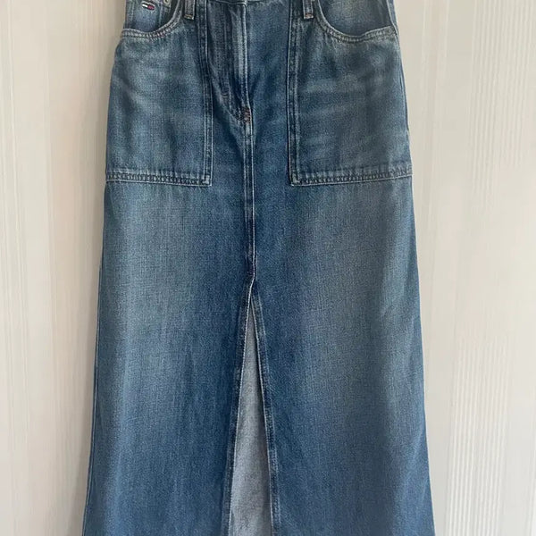 [BUNJANG] Tommy Hilfiger Denim Long Skirt / 타미힐피거진 데님 스커트