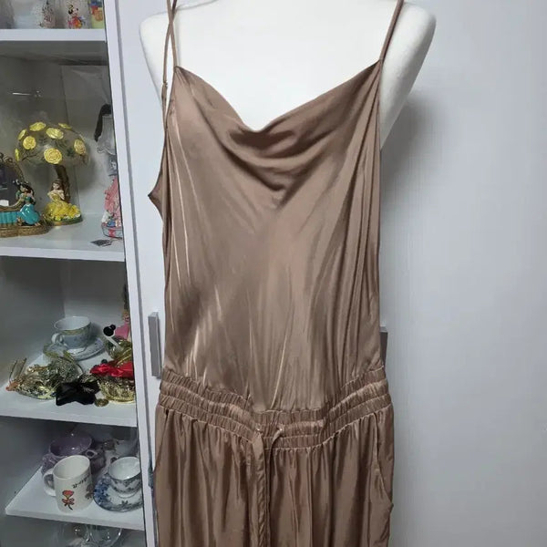 [BUNJANG] Cinq a Sept Cupro Jumpsuit Dress / 프랑스 브랜드 Cinq a Sept 쿠프로 점프수트 원피스