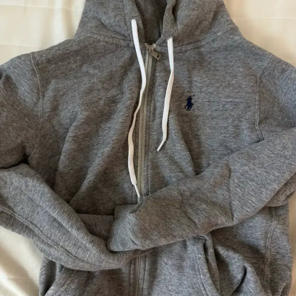 [BUNJANG] Polo Ralph Lauren Gray Hoodie Zip-Up / 폴로 랄프로렌 그레이 후드 집업