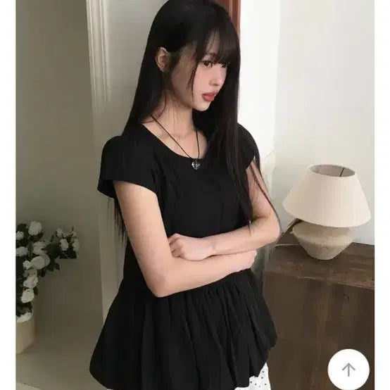 [BUNJANG] Any One More Putting Balloon Short Sleeve Blouse / 애니원모어 퍼팅 벌룬 반팔 캡소매 블라우스