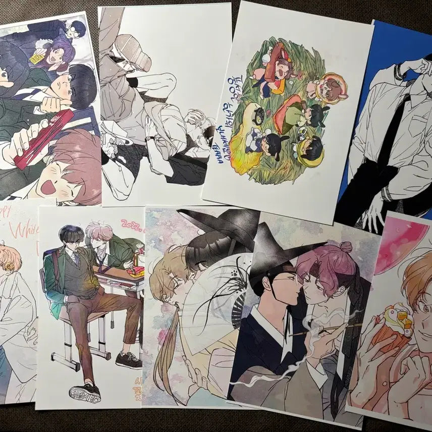 [BUNJANG] Spinach Flower Bouquet 9-Piece Postcard Bundle Set / 시금치 꽃다발 프린티 프박 엽서 9장 일괄
