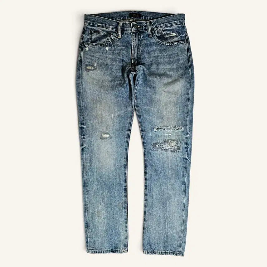 [BUNJANG] Polo Ralph Lauren Berwick Slim Straight Repaired Selvedge Denim Jeans / [31X32][폴로 랄프로렌] 버윅 슬림 스트레이트 리페어드 셀비지 데님