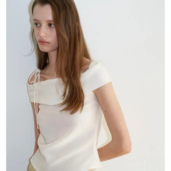 [BUNJANG] Obey Beige Off-Shoulder Blouse / 오브베이지 오프숄더 블라우스