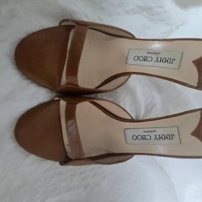 [BUNJANG] Jimmy Choo Brown Patent Leather Mule Heels - Size 37 / 지미추 뮬 힐  37 브라운