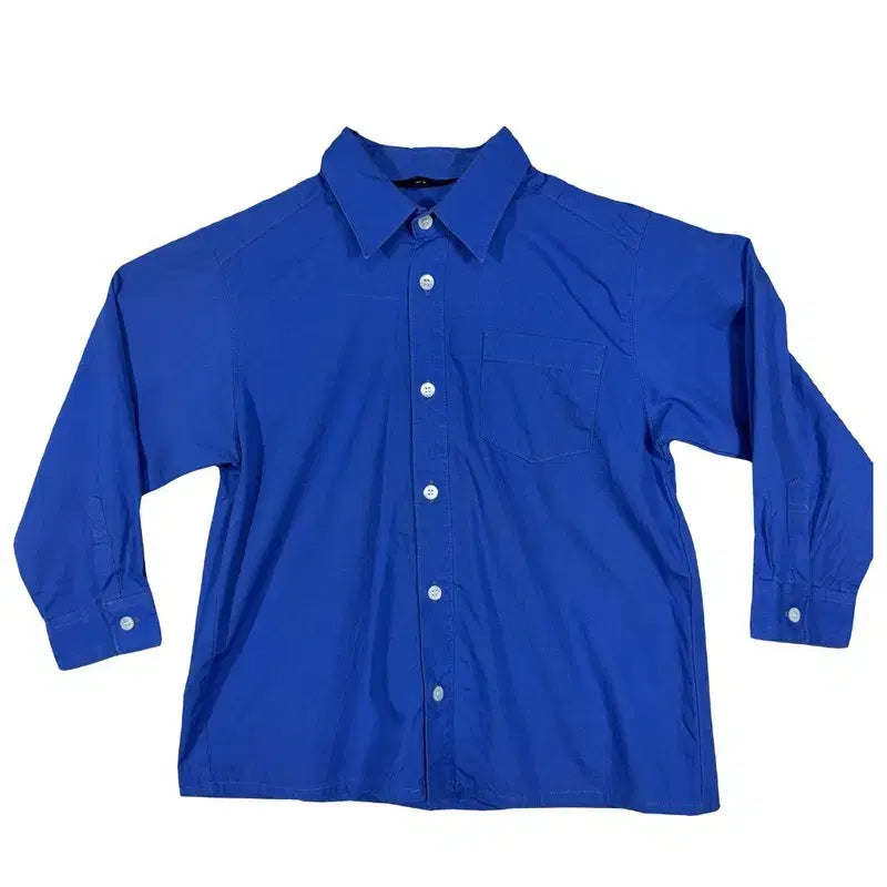 [BUNJANG] Kids Cotton 100% Blue Shirt (120) / 키즈 아동 유아 블루 셔츠 [120] 코튼 100%