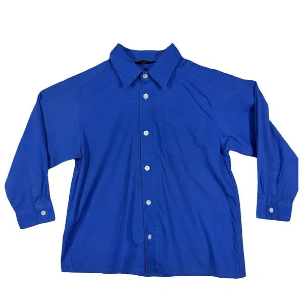 [BUNJANG] Kids Cotton 100% Blue Shirt (120) / 키즈 아동 유아 블루 셔츠 [120] 코튼 100%