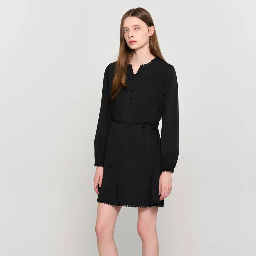 [BUNJANG] GENERAL IDEA Pintuck Lace Dress / 제너럴아이디어(GENERAL IDEA) 핀턱 레이스원피스 55-66새상품