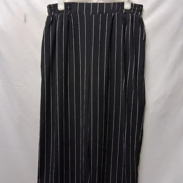 [BUNJANG] Black Striped Wide Pants (Size M) / 검정색 줄무늬 와이드 팬츠M 개당