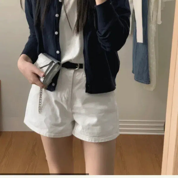 [BUNJANG] Dessole White Denim Shorts / 드솔 화이트 데님 숏팬츠 코튼 숏팬츠 화이트데님