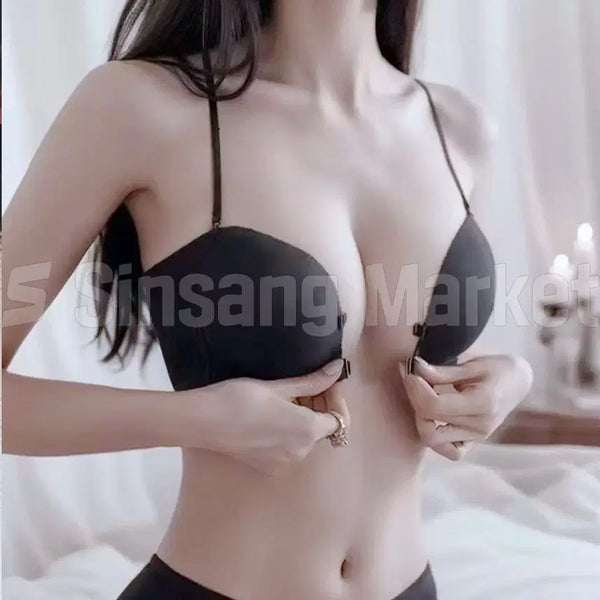 [BUNJANG] Women's Off-Shoulder Padded Bra with Double Front Hook / [빠른발송] 더블 앞후크 브라 오프숄더 뽕브라 섹시 여성 속옷 볼륨업 푸