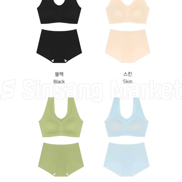 [BUNJANG] Seamless Bra and Panty Set, Plus Size, Wireless, Women's / [빠른발송] 심리스2- 빅사이즈 브라 팬티 세트 44-88 노와이어 여성