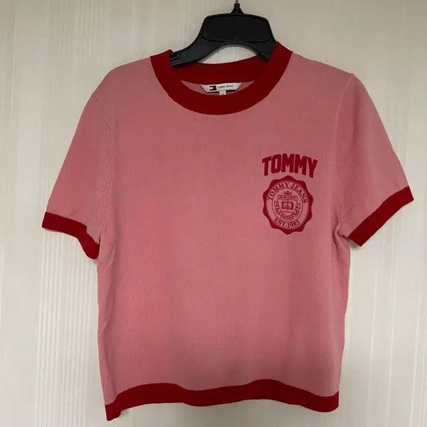 [BUNJANG] Tommy Jeans Pink Knit Top / 타미진 핑크 니트