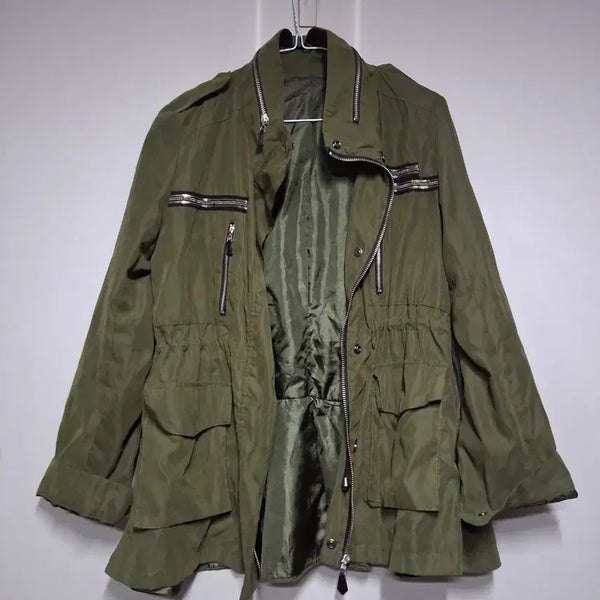 [BUNJANG] Khaki Cargo Design Women's Jacket (Free Size) / 카키색 카고 디자인 여성용 재킷(프리)