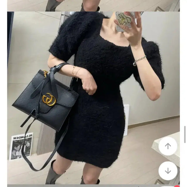 [BUNJANG] Snowflake Puff Sleeve T-Shirt Dress / 눈꽃퍼프반팔원피스