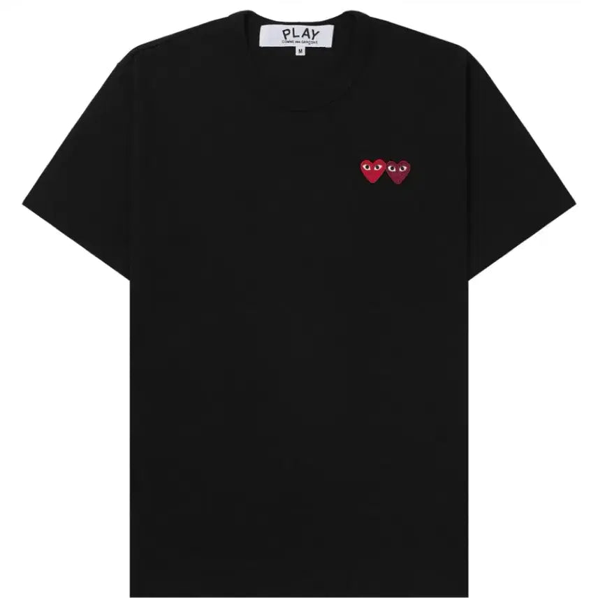 [BUNJANG] Comme des Garçons PLAY Double Heart T-Shirt Black (M, New) / 플레이 꼼데가르송 더블 하트 티셔츠 블랙( M 새상품)