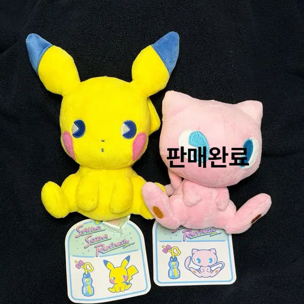 [BUNJANG] Pokemon Pikachu & Mew Plush Set / 포켓몬스터 미네랄사이다 인형 피카츄 뮤