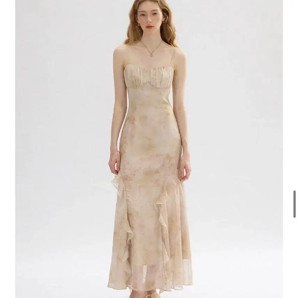 [BUNJANG] SINCEDEN Shining Sleeveless Long Dress / 신스덴 샤이닝 슬리브리스 롱원피스