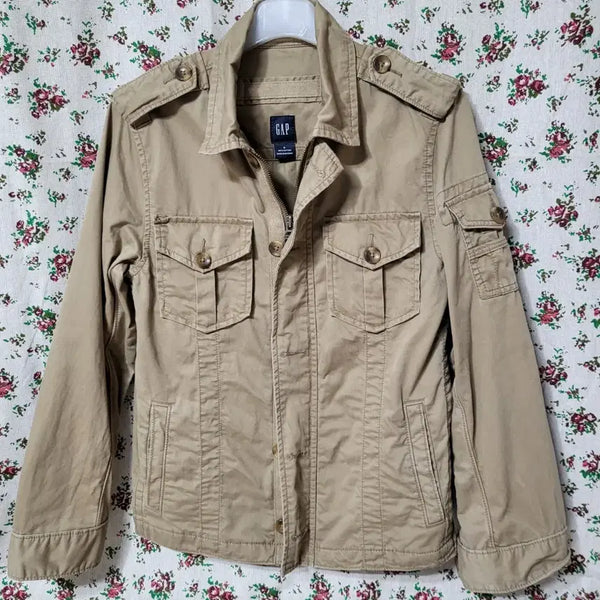 [BUNJANG] GAP Beige Cotton Field Jacket Unisex / 최상급 GAP 정품 베이지색 면 야상 자켓 가단48 남여공용