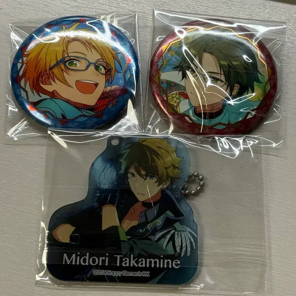 [BUNJANG] Ensemble Stars! Makoto Kaito Midori Acrylic Keyring & Can Badge Bundle Set / 앙스타 굿즈 마코토 케이토 캔뱃지 미도리 아크릴 키링 일괄 처분