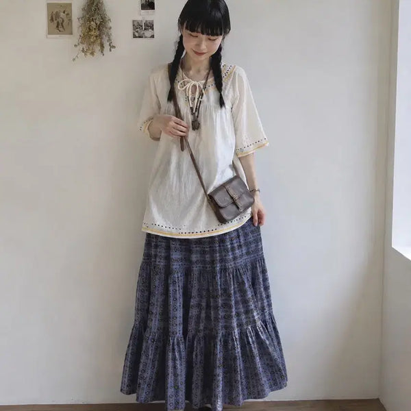 [BUNJANG] TITICACA Ethnic Long Skirt / TITICACA 티티카카 에스닉 롱스커트 / 모리걸 / 일본 브랜드