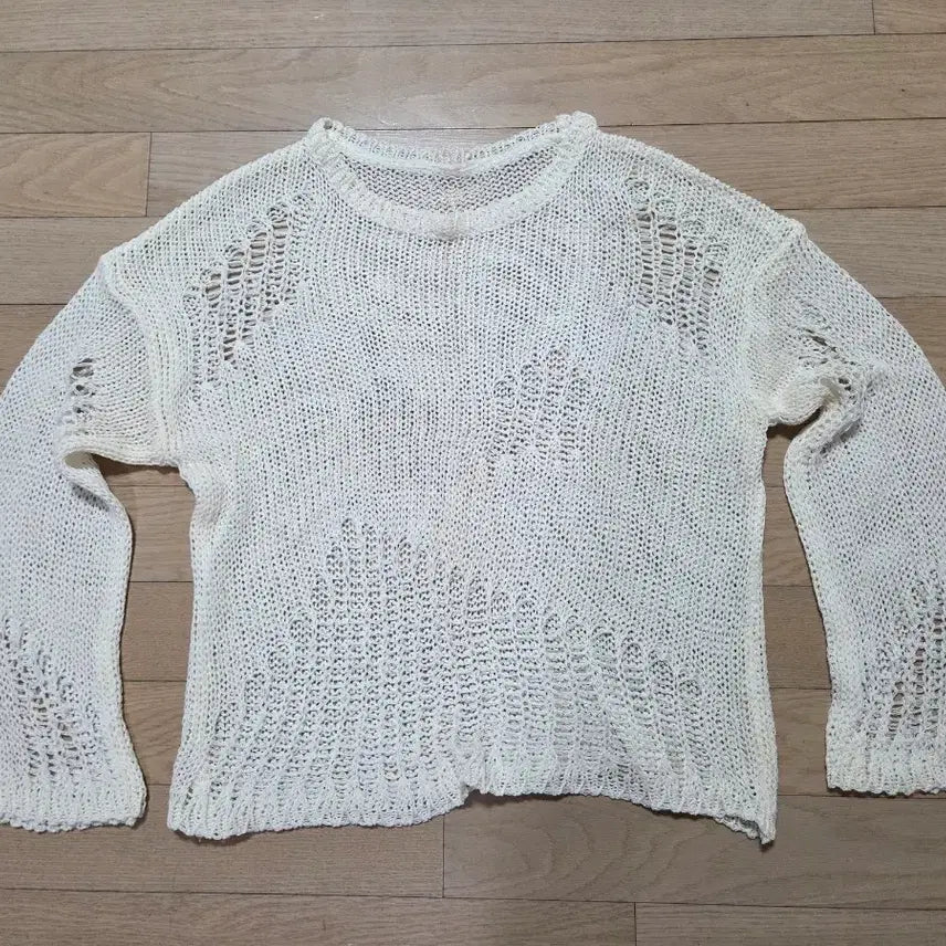 [BUNJANG] Women's Long Sleeve Knit Top - Unused / 여름 긴팔니트 (미사용, 착샷)