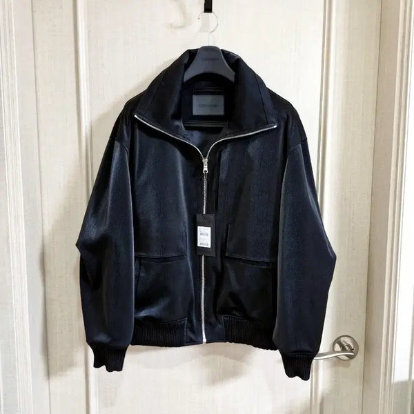 [BUNJANG] 25FW ZIOZIA High Glossy Leather High Neck Jacket / 25FW 지오송지오 하이그로시 레더 하이넥 자켓 100