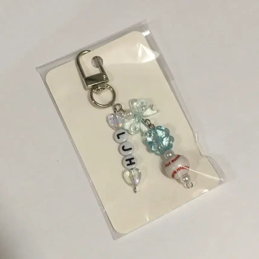 [BUNJANG] Samsung Lions Lee Jae-hyun Baseball Bead Keychain / 삼성 라이온즈 이재현 야구공 비즈 키링 LJH 유니폼 포카 증사 하트 럭키 구자욱 김지찬 김현준