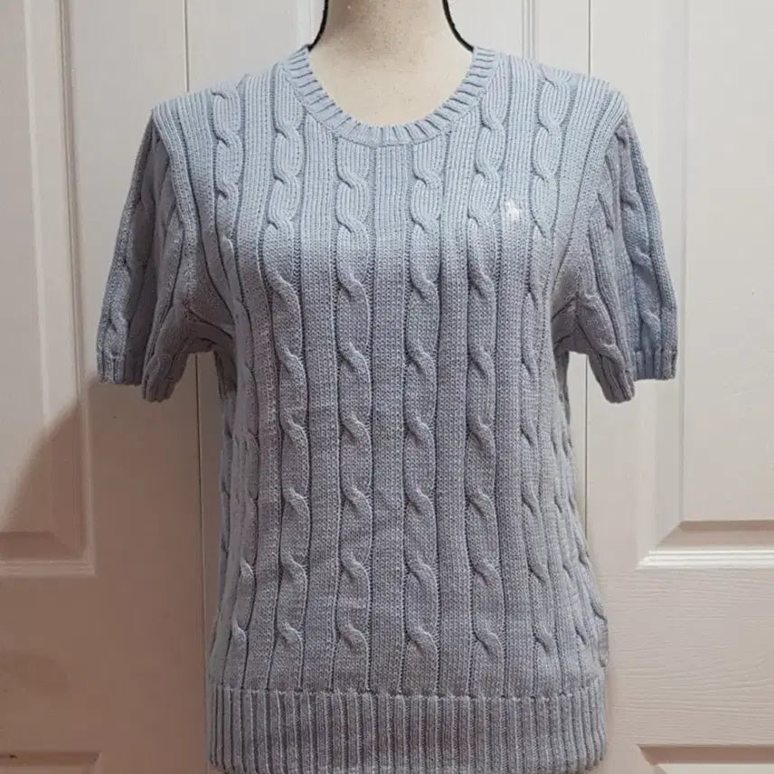 [BUNJANG] Polo Ralph Lauren Cable Knit Short Sleeve Sweater / 폴로 랄프로렌 케이블 니트 반팔 s
