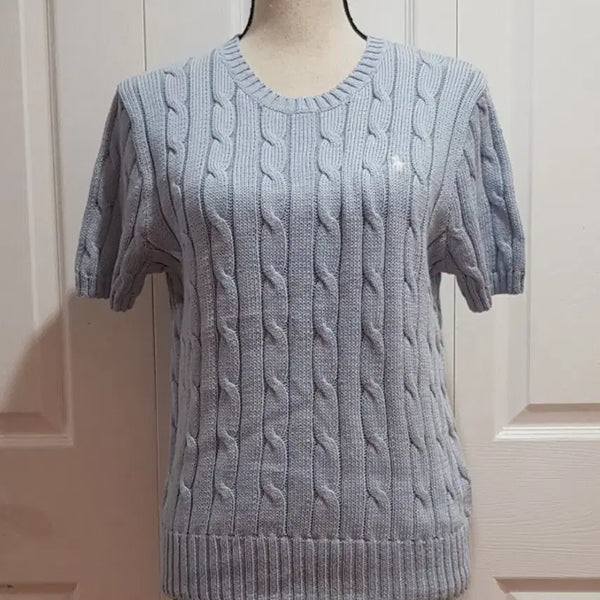 [BUNJANG] Polo Ralph Lauren Cable Knit Short Sleeve Sweater / 폴로 랄프로렌 케이블 니트 반팔 s