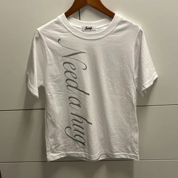 [BUNJANG] Lettering Short Sleeve T-Shirt Ivory / 레터링 반팔 티셔츠 아이보리