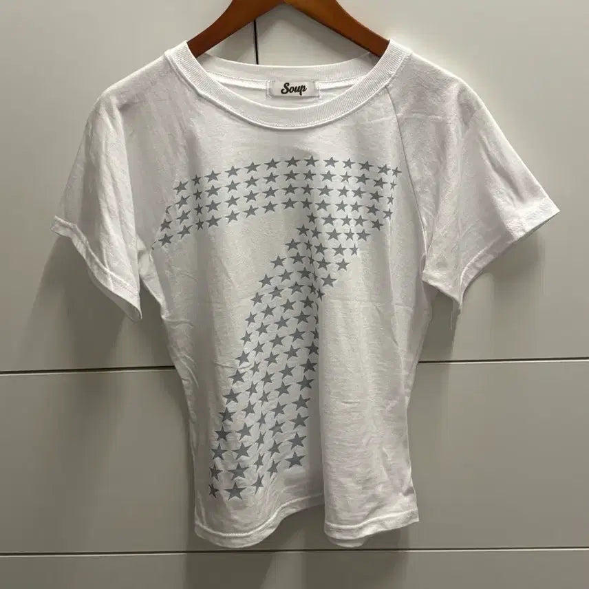[BUNJANG] 7 Star Printing Short Sleeve T-Shirt Ivory / 7 스타 프린팅 반팔 티셔츠 아이보리