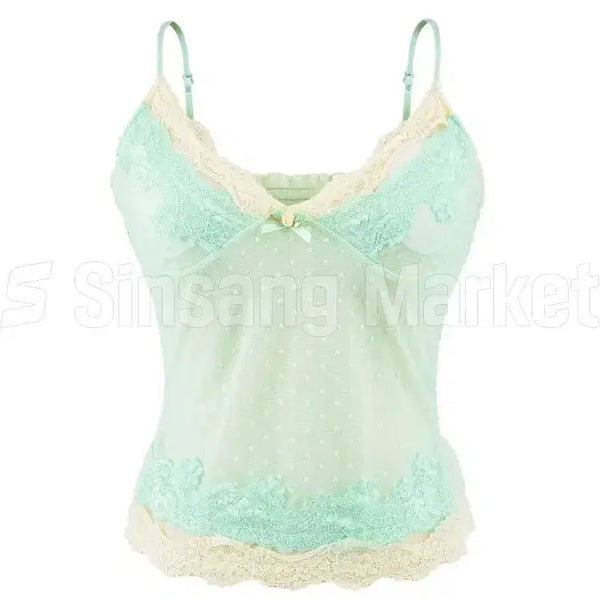 [BUNJANG] Hineko Dot Flower Sleeveless Blouse / [빠른발송] 히네코 도트 플라워 슬리브리스 갸루 모리걸 나시