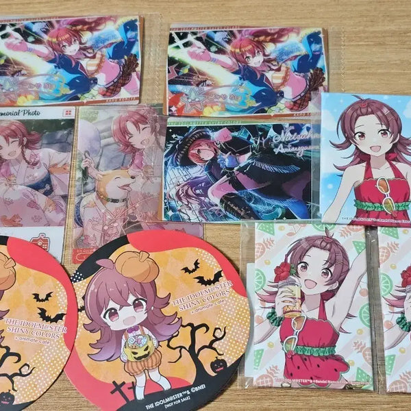 [BUNJANG] The Idolmaster Shiny Colors Komiya Kaho Lottery Badge & Coaster Set (Emoca) / 아이돌마스터  샤니마스 코미야 카호 쿠지 뱃지 코스터 에모카