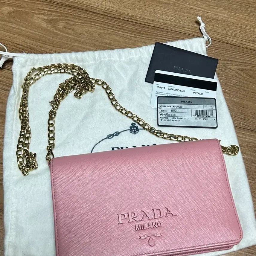 [BUNJANG] Prada Saffiano Lux Chain Bag Pink / 프라다 사피아노 럭스 체인백 핑크