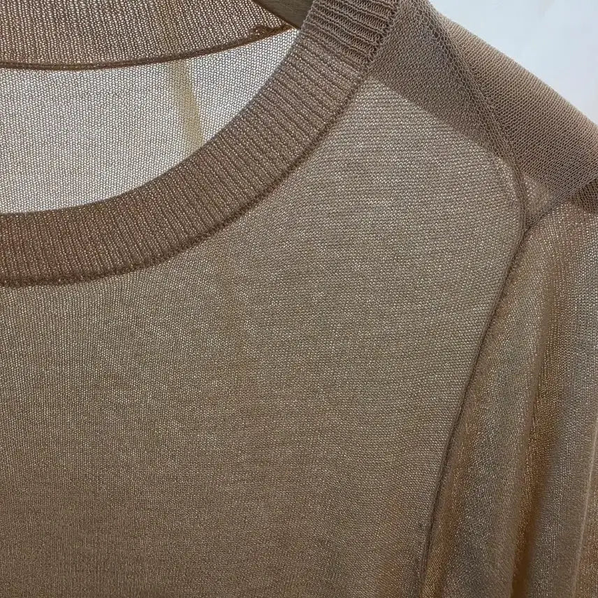 [BUNJANG] Sheer Short Sleeve Knit Top / 시스루 시원한 반팔 니트
