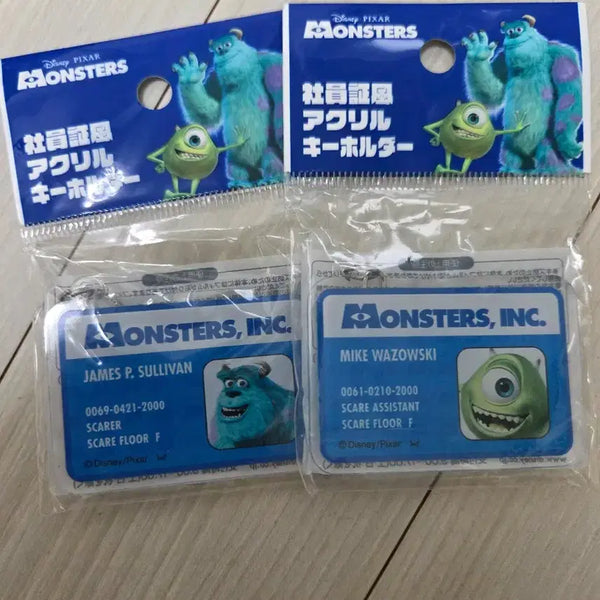 [BUNJANG] Disney Pixar Monsters, Inc. Employee ID Card Keychain - Mike Wazowski & Sulley (Bundle Set) / (2개 일괄) 디즈니 픽사 몬스터주식회사 사원증 키링 마이크와조스키 설리반