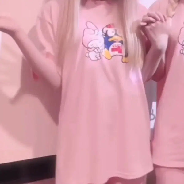 [BUNJANG] Donpeng My Melody Collaboration T-Shirt / 구함) 돈펭 마이멜로디 콜라보 반팔 티셔츠