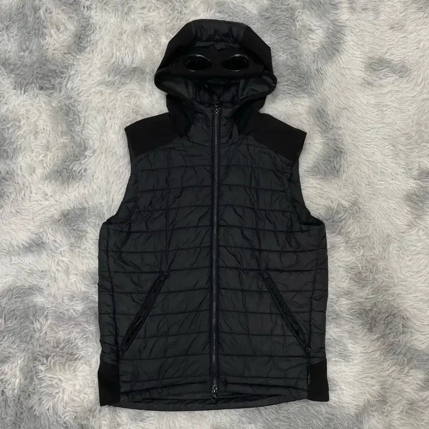 [BUNJANG] CP Company CP Shell Goggle Hood Vest Padding Black / CP컴퍼니 CP쉘 렌즈 고글 후드 조끼패딩 블랙 [48]